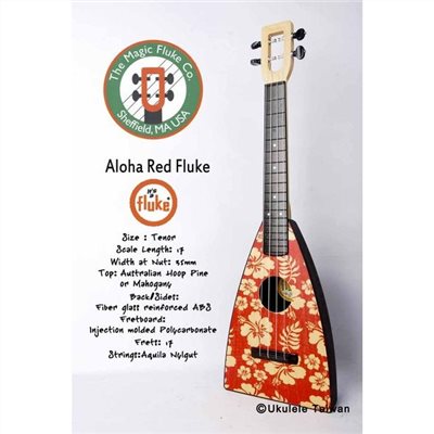 【台灣烏克麗麗 專門店】FLUKE 瘋狂跳蚤全面侵台! ALOHA RED FLUKE UKULELE 26吋 美國原廠製造 (附琴袋+調音器+教材)