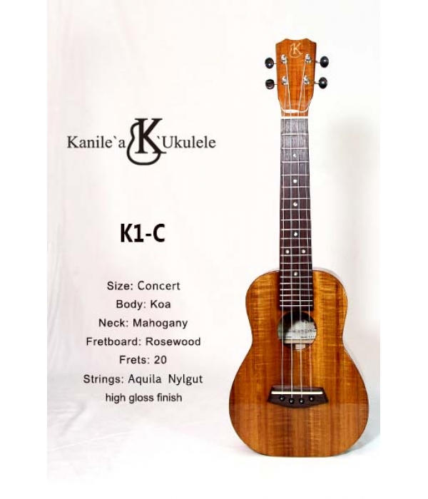 【台灣烏克麗麗 專門店】Kanile'a ukulele 烏克麗麗 K1-C premium 夏威夷手工琴 (空運來台)